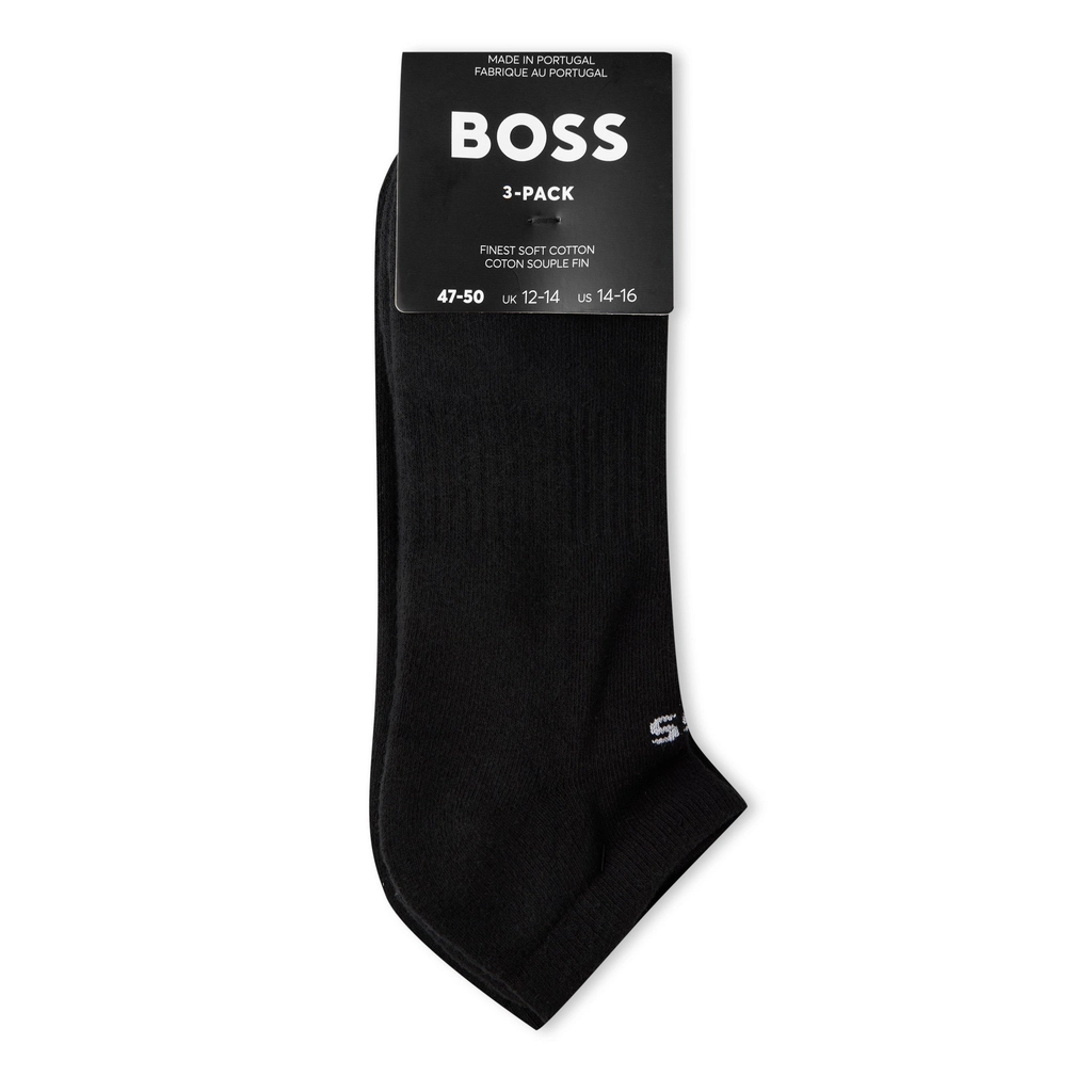 Hugo Boss 3 Pack Trainer Socks - Black 001